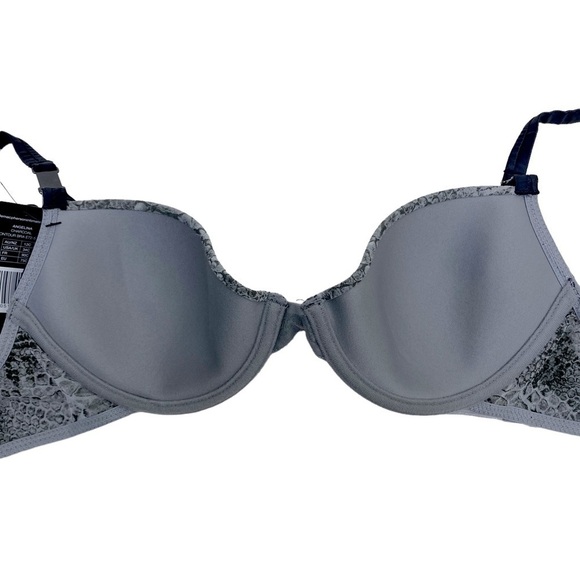 New Obsidian Bra 34C by Elle Macpherson Gray Python Padded Underwire - Picture 4 of 11